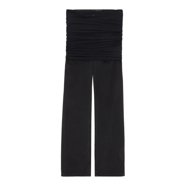 MM6 Maison Margiela Jeans with Overlay in Black | Denim | Luxury Shoes 