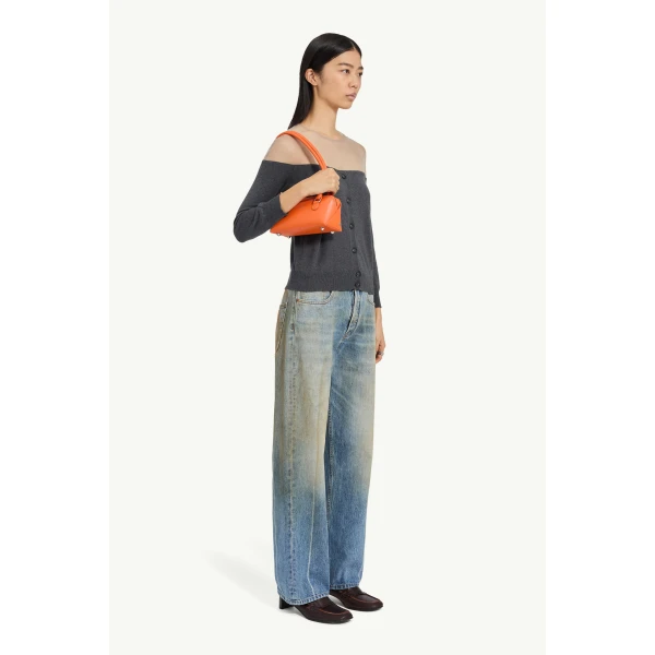 MM6 Maison Margiela Knit Cardigan in Dark Grey, view 3 | Cardigan | Luxury Shoes 