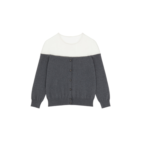 MM6 Maison Margiela Knit Cardigan in Dark Grey | Cardigan | Luxury Shoes 
