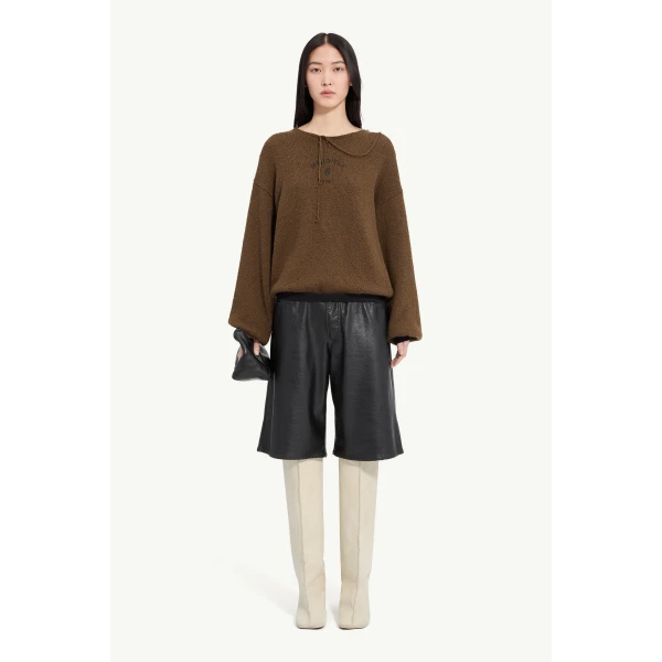 MM6 Maison Margiela Knit Jumper in Khaki, view 2 | Sweaters | Luxury Shoes 