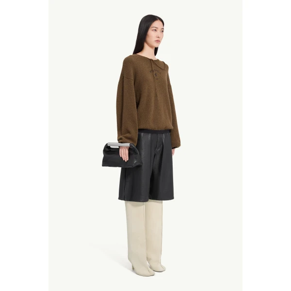 MM6 Maison Margiela Knit Jumper in Khaki, view 3 | Sweaters | Luxury Shoes 