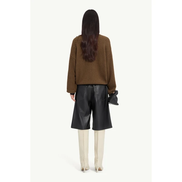 MM6 Maison Margiela Knit Jumper in Khaki, view 4 | Sweaters | Luxury Shoes 