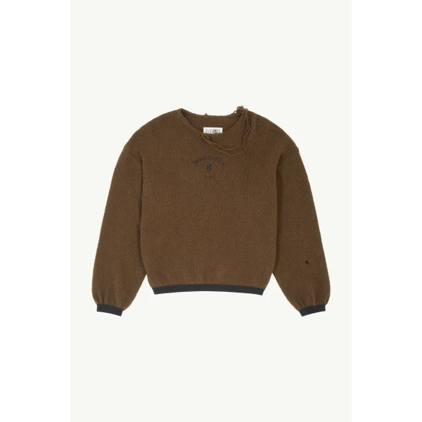 MM6 Maison Margiela Knit Jumper in Khaki, view 6 | Sweaters | Luxury Shoes 
