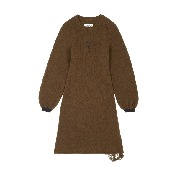 MM6 Maison Margiela Knit Midi Dress in Olive | Midi Dresses | Luxury Shoes 
