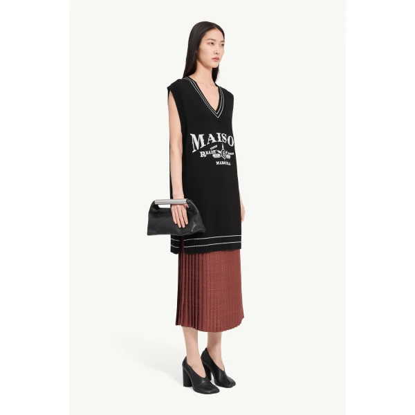 MM6 Maison Margiela Knitted Dress in Black, view 3 | Mini Dresses | Luxury Shoes 