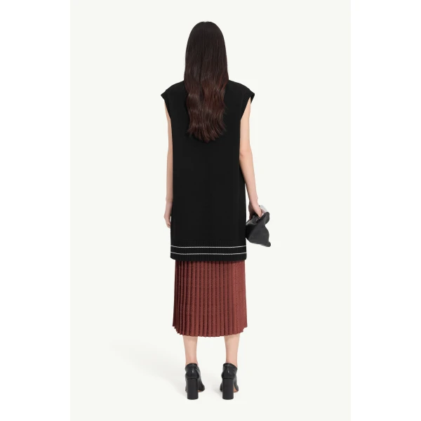 MM6 Maison Margiela Knitted Dress in Black, view 4 | Mini Dresses | Luxury Shoes 