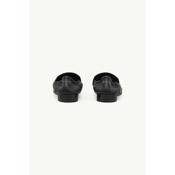 MM6 Maison Margiela Leather Swing Toe Loafers in Black, view 4 | Loafers | Luxury Shoes 