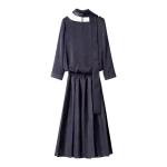 MM6 Maison Margiela Lining-Look Dress in Blue | Maxi Dresses | Luxury Shoes 