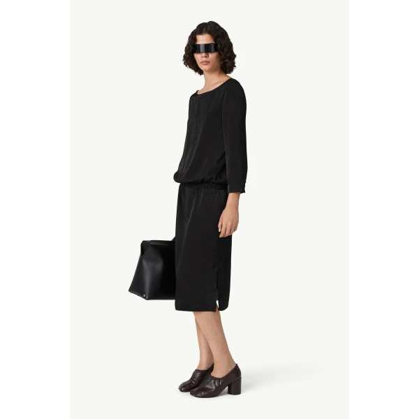 MM6 Maison Margiela Lining-Look Top in Black, view 3 | Long Sleeve | Luxury Shoes 