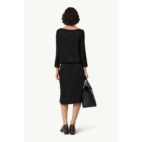 MM6 Maison Margiela Lining-Look Top in Black, view 4 | Long Sleeve | Luxury Shoes 