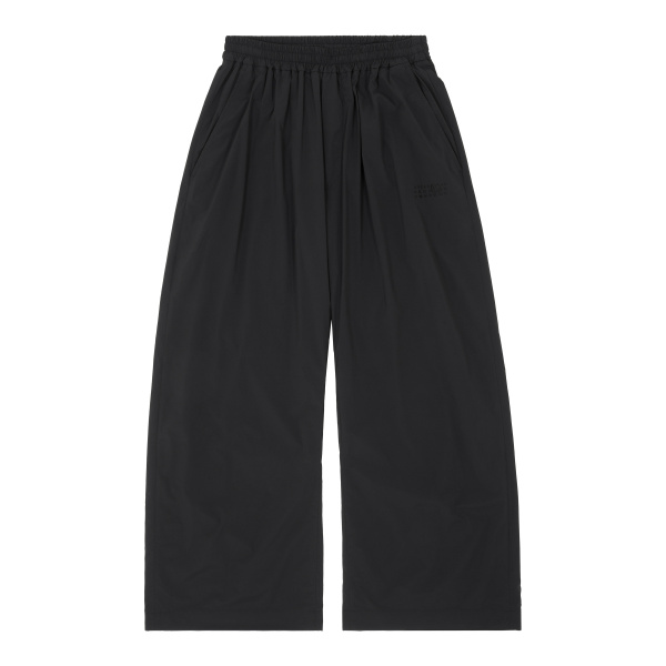 MM6 Maison Margiela Logo-Embroidered Nylon Drawstring Trousers in Black | Sweatpants | Luxury Shoes 