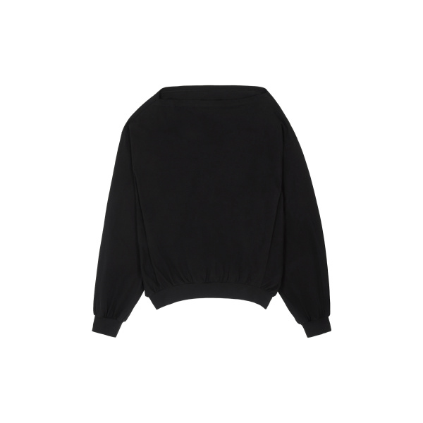 MM6 Maison Margiela Long-Sleeved Asymmetric Top in Black | Long Sleeve | Luxury Shoes 