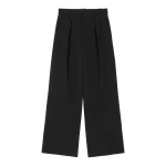 MM6 Maison Margiela Mannequin Label Wool Blend Pleated Trousers in Anthracite | Tailored pants | Luxury Shoes 