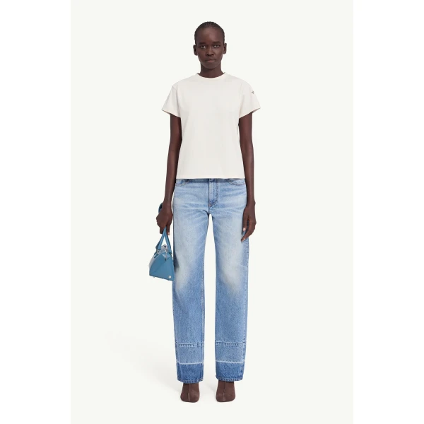 MM6 Maison Margiela Mannequin-Print Cotton Jersey T-Shirt in Ecru, view 2 | T-shirts | Luxury Shoes 