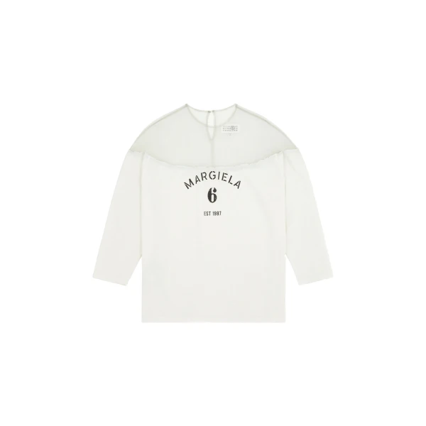 Mannequin Print Jersey Top in White