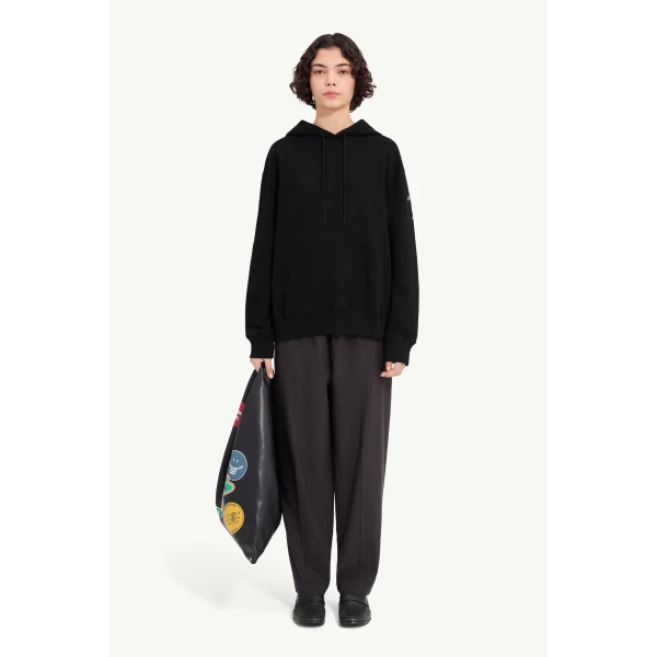 MM6 Maison Margiela Mannequin-Print Sweatshirt in Black, view 2 | Hoodies | Luxury Shoes 