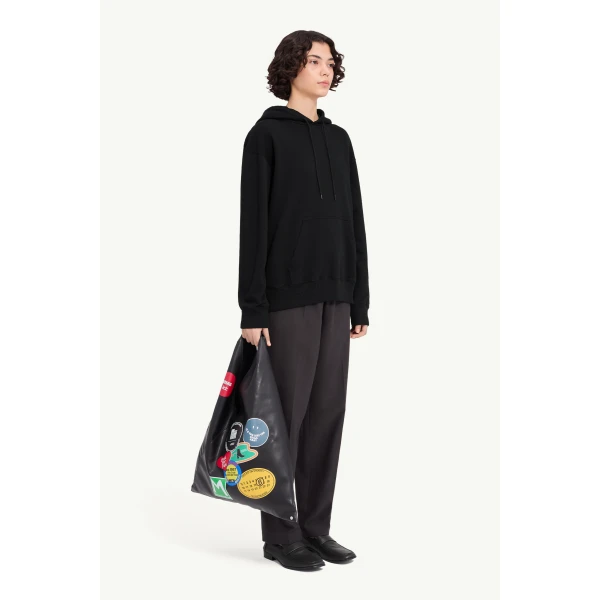 MM6 Maison Margiela Mannequin-Print Sweatshirt in Black, view 3 | Hoodies | Luxury Shoes 