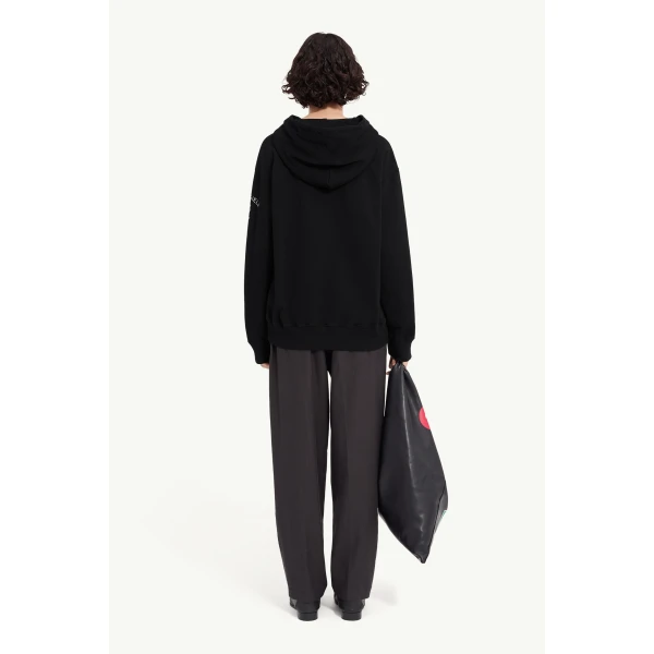 MM6 Maison Margiela Mannequin-Print Sweatshirt in Black, view 4 | Hoodies | Luxury Shoes 