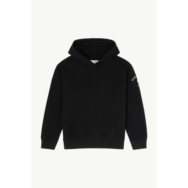 MM6 Maison Margiela Mannequin-Print Sweatshirt in Black, view 6 | Hoodies | Luxury Shoes 