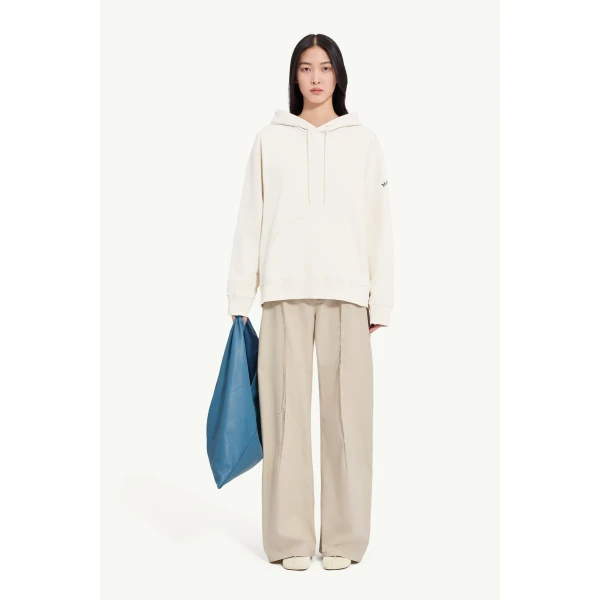 MM6 Maison Margiela Mannequin-Print Sweatshirt in Ecru, view 2 | Hoodies | Luxury Shoes 