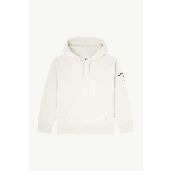 MM6 Maison Margiela Mannequin-Print Sweatshirt in Ecru, view 6 | Hoodies | Luxury Shoes 