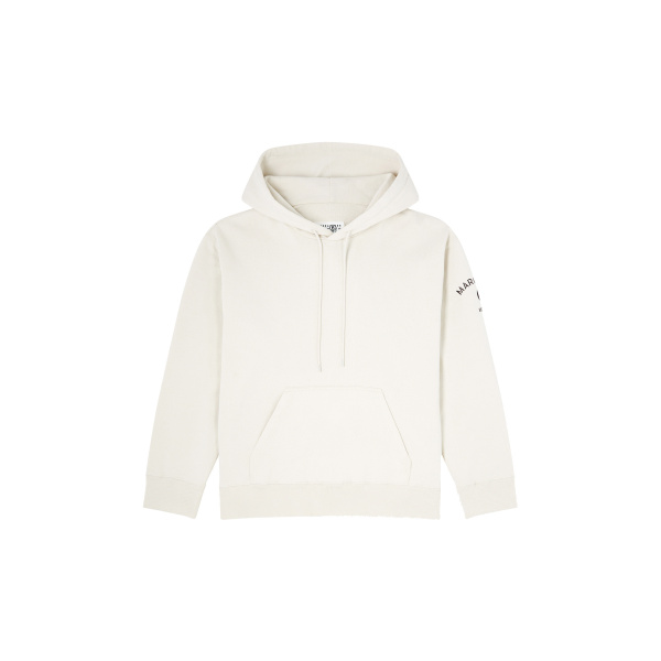 MM6 Maison Margiela Mannequin-Print Sweatshirt in Ecru | Hoodies | Luxury Shoes 