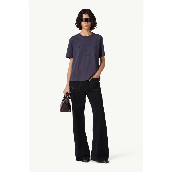 MM6 Maison Margiela Mannequin Print T-Shirt in Blue, view 2 | T-shirts | Luxury Shoes 