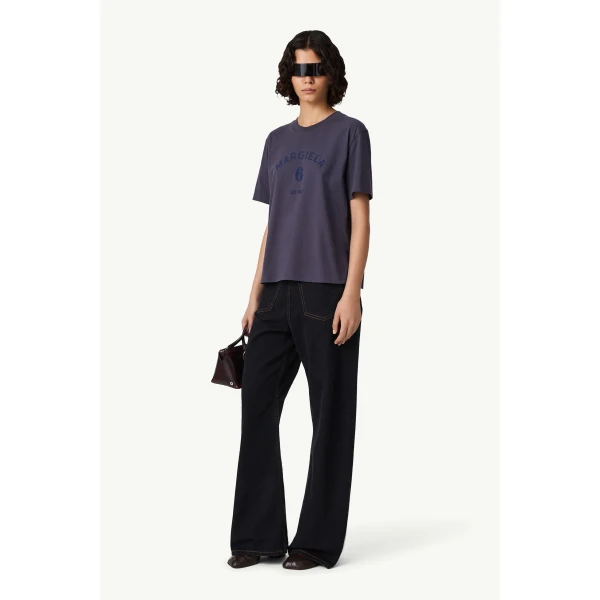 MM6 Maison Margiela Mannequin Print T-Shirt in Blue, view 3 | T-shirts | Luxury Shoes 