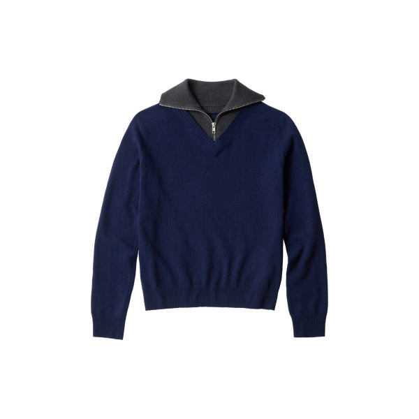 MM6 Maison Margiela Multi Neckline Knit Jumper in Navy | Sweaters | Luxury Shoes 