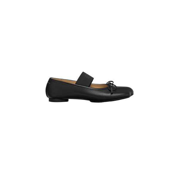 MM6 Maison Margiela Nappa Anatomic Numeric Ballerinas in Black | Flats | Luxury Shoes 