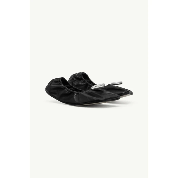 MM6 Maison Margiela Numeric Anatomic Ballerina in Black, view 3 | Flats | Luxury Shoes 