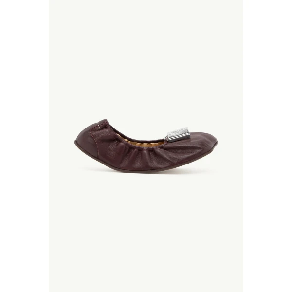 MM6 Maison Margiela Numeric Anatomic Ballerina in Bordeaux, view 2 | Flats | Luxury Shoes 
