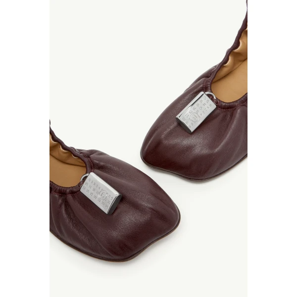 MM6 Maison Margiela Numeric Anatomic Ballerina in Bordeaux, view 5 | Flats | Luxury Shoes 