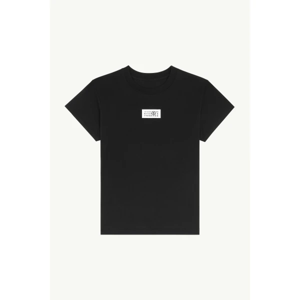 MM6 Maison Margiela Numeric Cotton Jersey T-Shirt in Black, view 6 | T-shirts | Luxury Shoes 