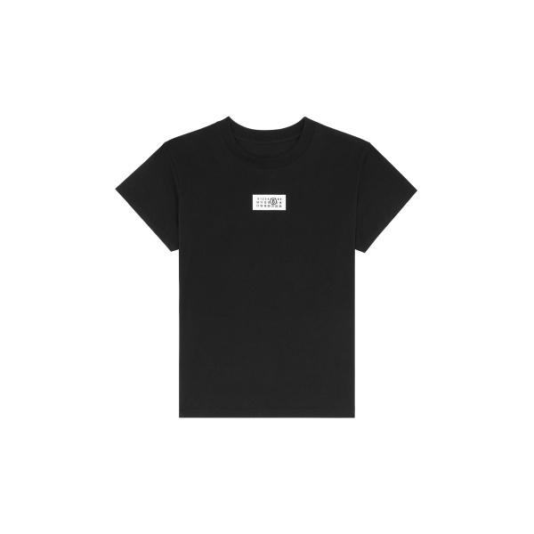 MM6 Maison Margiela Numeric Cotton Jersey T-Shirt in Black | T-shirts | Luxury Shoes 