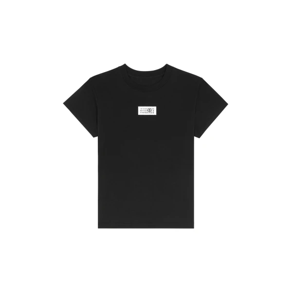 MM6 Maison Margiela Numeric Cotton Jersey T-Shirt in Black | T-shirts | Luxury Shoes 
