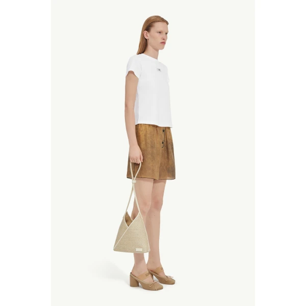MM6 Maison Margiela Numeric Cotton Jersey T-Shirt in White, view 3 | T-shirts | Luxury Shoes 
