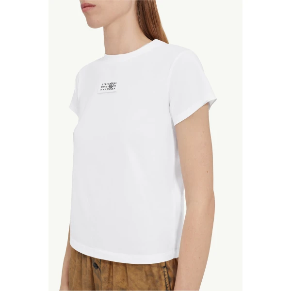 MM6 Maison Margiela Numeric Cotton Jersey T-Shirt in White, view 5 | T-shirts | Luxury Shoes 