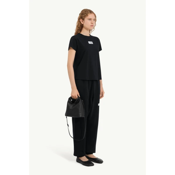 MM6 Maison Margiela Numeric Cotton T-Shirt in Black, view 3 | T-shirts | Luxury Shoes 