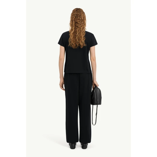 MM6 Maison Margiela Numeric Cotton T-Shirt in Black, view 4 | T-shirts | Luxury Shoes 