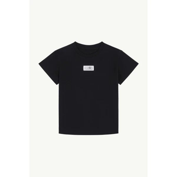 MM6 Maison Margiela Numeric Cotton T-Shirt in Black, view 6 | T-shirts | Luxury Shoes 