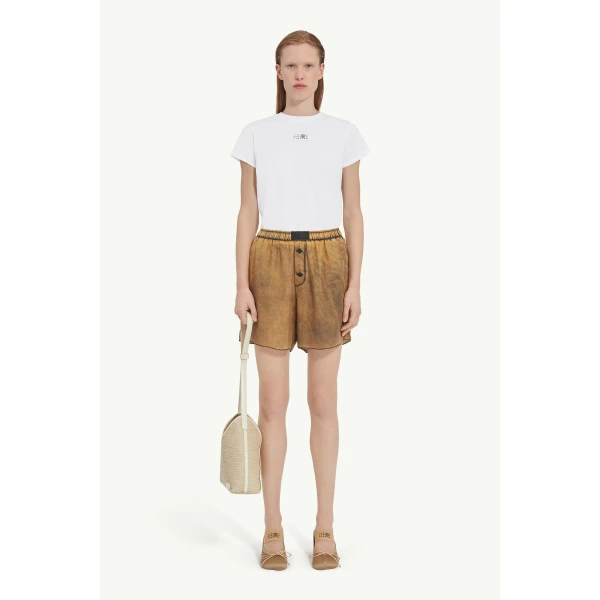 MM6 Maison Margiela Numeric Cotton T-Shirt in White, view 2 | T-shirts | Luxury Shoes 