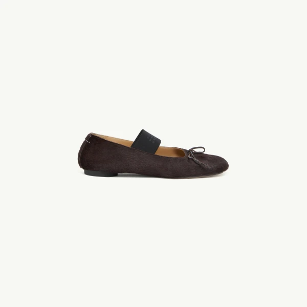 Numeric Elastic Ballerinas in Ponyhair in Tapenade
