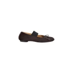 MM6 Maison Margiela Numeric Elastic Ballerinas in Ponyhair in Tapenade | Flats | Luxury Shoes 