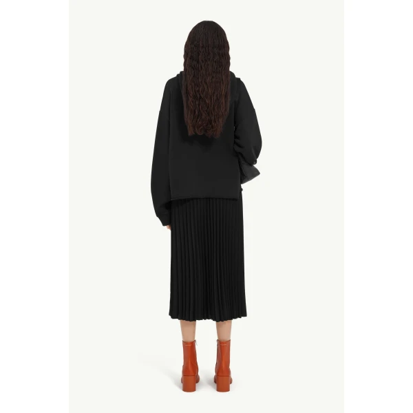 MM6 Maison Margiela Numeric Hooded Sweatshirt in Black, view 4 | Hoodies | Luxury Shoes 