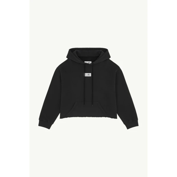 MM6 Maison Margiela Numeric Hooded Sweatshirt in Black, view 6 | Hoodies | Luxury Shoes 