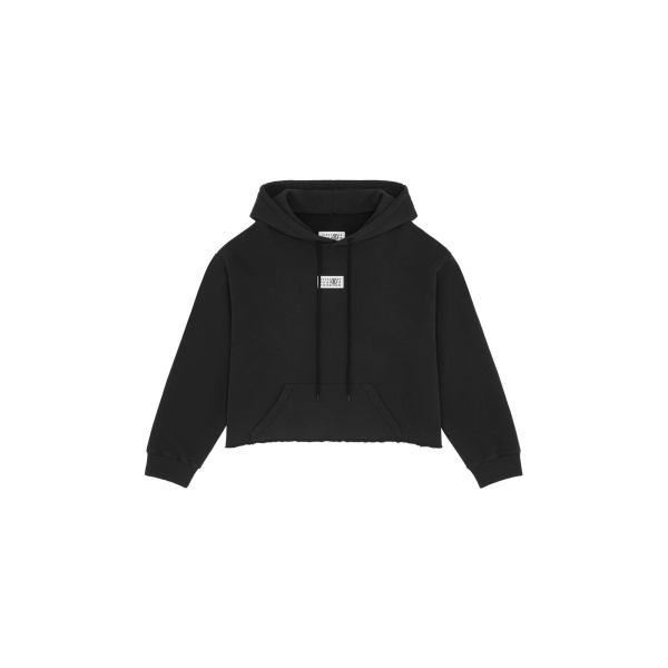 MM6 Maison Margiela Numeric Hooded Sweatshirt in Black | Hoodies | Luxury Shoes 