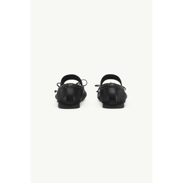 MM6 Maison Margiela Nylon Anatomic Numeric Ballerinas in Black, view 4 | Flats | Luxury Shoes 