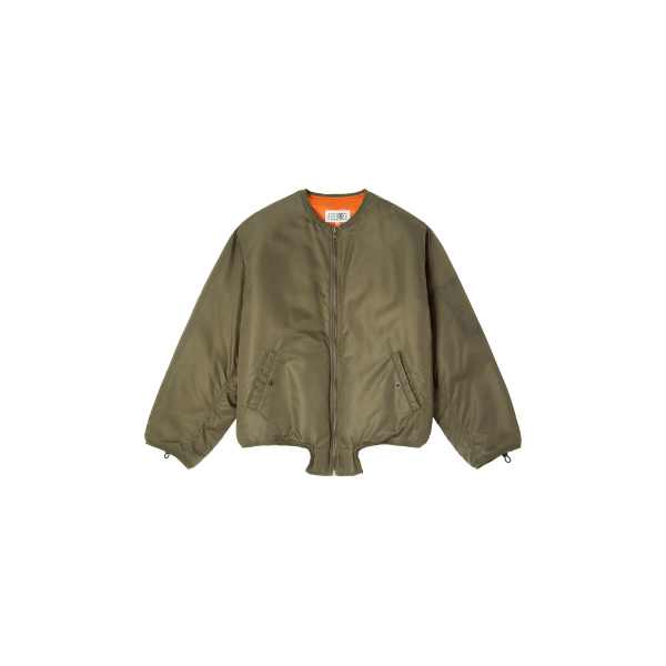 MM6 Maison Margiela Nylon Jacket with Contrast Lining in Khaki | Jackets | Luxury Shoes 