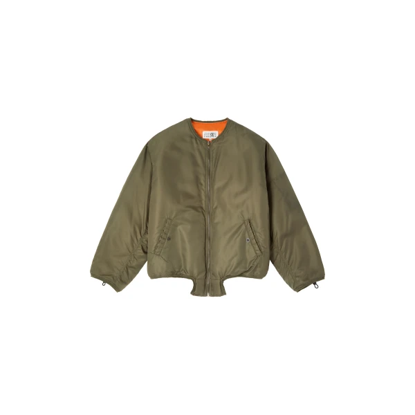 MM6 Maison Margiela Nylon Jacket with Contrast Lining in Khaki | Jackets | Luxury Shoes 